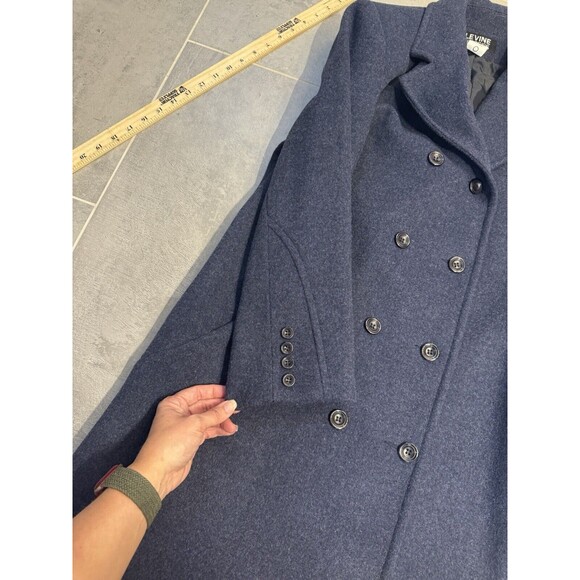 Larry Levine Classics 100% Wool Double-Breasted Overcoat - Size 12 - Picture 7 of 11